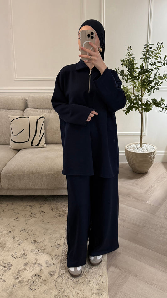 Ensemble jogging doux | bleu marine