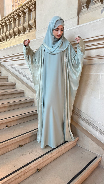 Abaya de dubaï | Jawhare vert d'eau