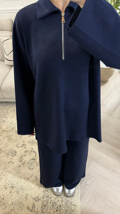Ensemble jogging doux | bleu marine