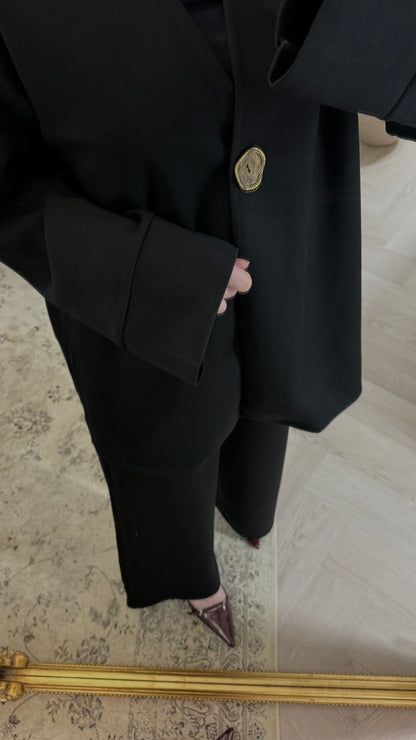 Ensemble Kimono bouton doré | Noir