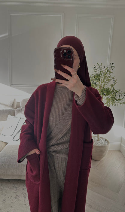 Longue veste avec poche | Bordeaux