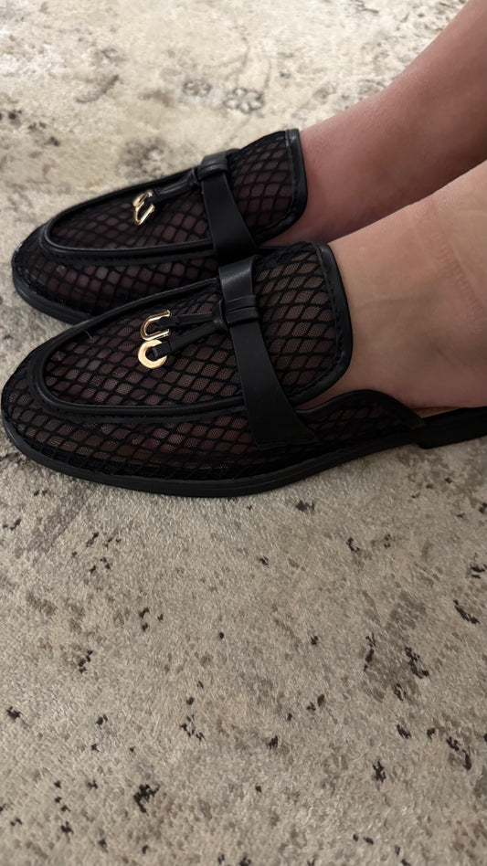 Mule en maille Noire