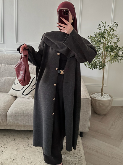 Manteau Chiraz avec Cape intégrée | Gris foncé