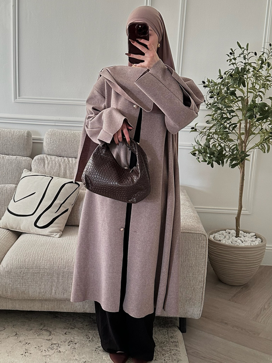 Manteau Chiraz avec cape intégrée | Taupe