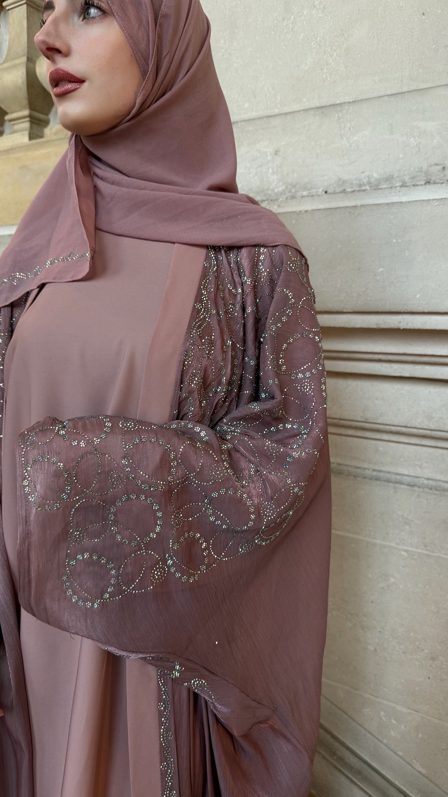 Abaya de dubaï | Jawhare vieux rose