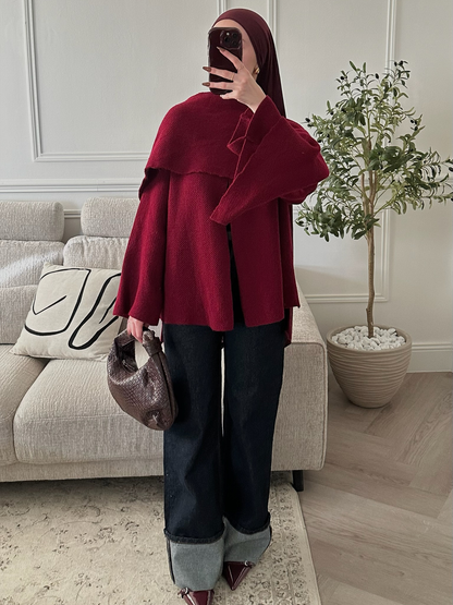Gilet avec cape intégré | Bordeau